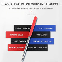 Stainless Steel Tour Guide Flagpole Plastic Sleeve 1m 1.2m 1.6m