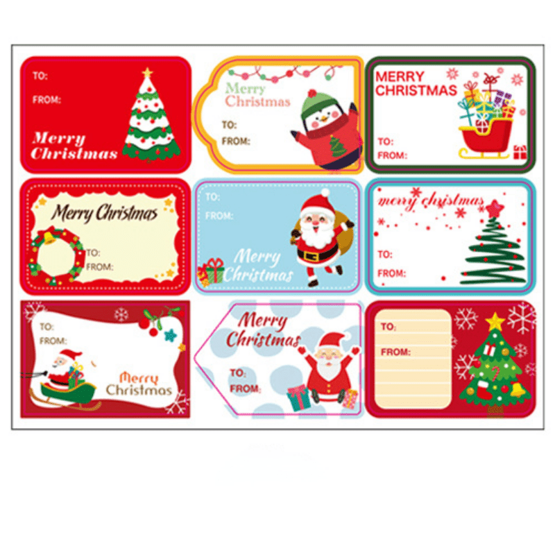 10 Merry Christmas Gift Stickers Present Seal Labels Xmas Decoration