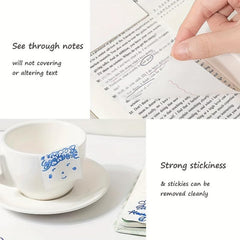 2pcs Transparent Sticker Notes 50 Pcs Notepad Student Stationery