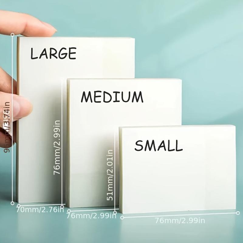 2pcs Transparent Sticker Notes 50 Pcs Notepad Student Stationery