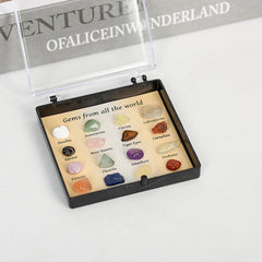 25pcs Mineral Ore Specimens Kit With Box Mixed Precious Stone Specimen