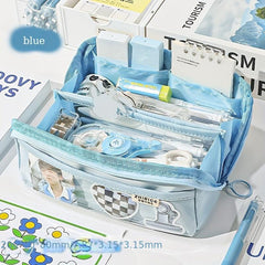 10 Layer Transparent Pen Bag Large Capacity for Middle School Stationery Box