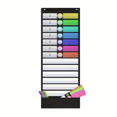 Daily Planner Pocket Chart with 7 Colored Cards and Educational Charts