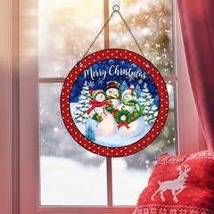 Christmas Acrylic Window Hanging Decorations Snowman Home Decor