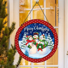 Christmas Acrylic Window Hanging Decorations Snowman Home Decor