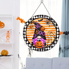 Halloween Acrylic Window Hanging Purple Top Hat Spooky Pumpkin Home Decor