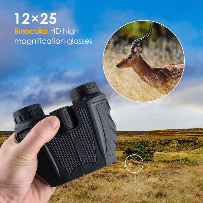 12X25 HD Pocket Waterproof Binoculars