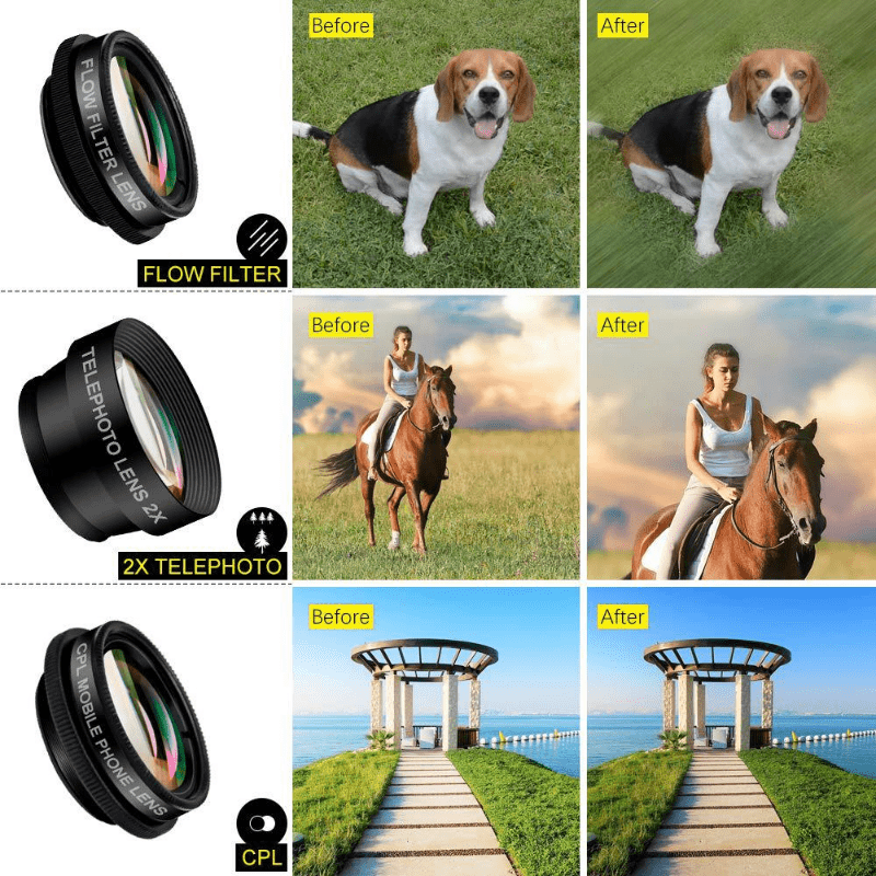 10-in-1 Phone Camera Lens Set Wide Angle Macro Fisheye Lens