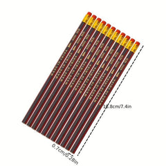10pcs Classic Red Log Pencils, Ideal for Students, Office & School Prizes