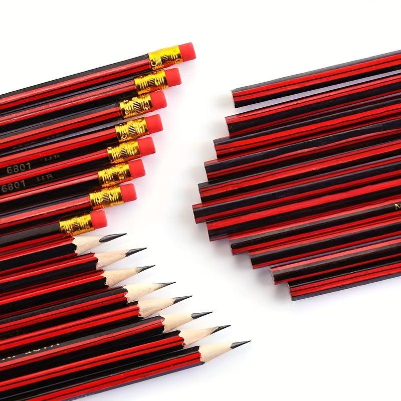 10pcs Classic Red Log Pencils, Ideal for Students, Office & School Prizes