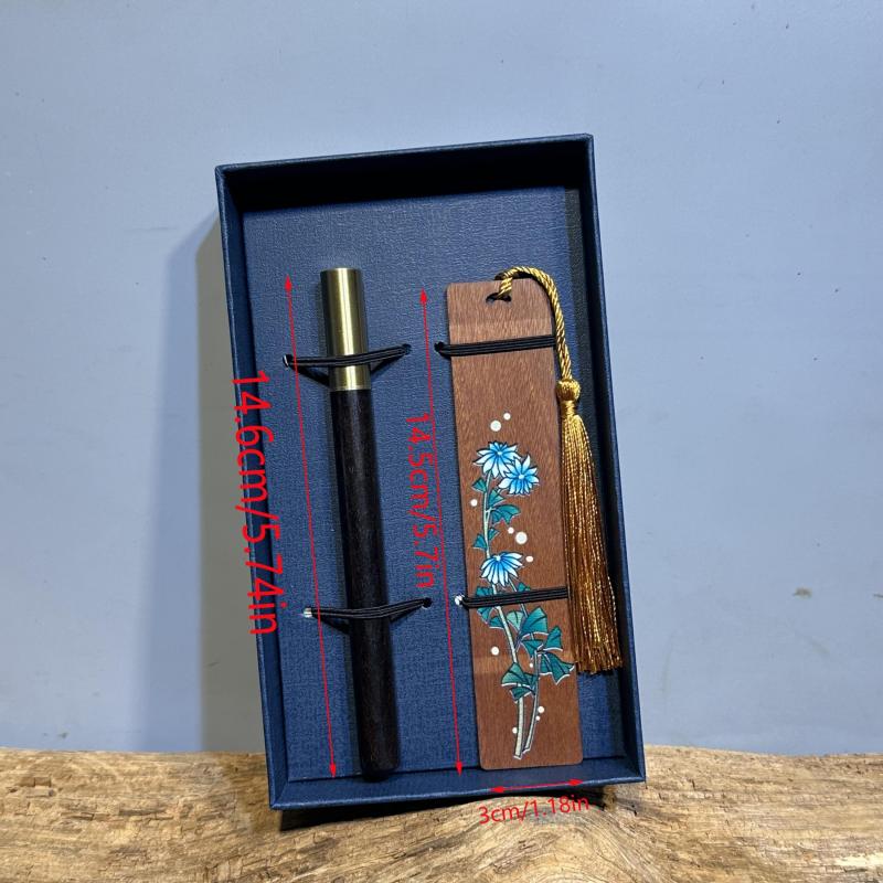 Red Wood Pen and Bookmark Set - Graduation Gift