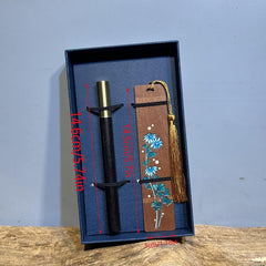 Red Wood Pen and Bookmark Set - Graduation Gift