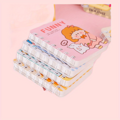 4pcs Cartoon Small Book A7 Coil Book 160 Pages Portable Mini Notepad
