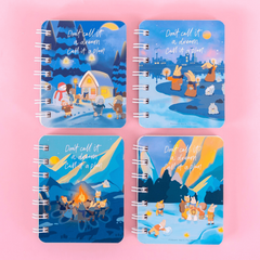4pcs Cartoon Small Book A7 Coil Book 160 Pages Portable Mini Notepad
