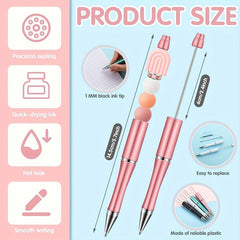 16pcs Bead Pens Multicolor Beads DIY Craft Kits Gel Ink Pen School Gift Rainbow