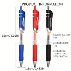 Press Gel Pen 0.5mm Red Refill Ballpoint Business Signature Office Stationery