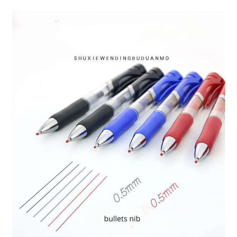 Press Gel Pen 0.5mm Red Refill Ballpoint Business Signature Office Stationery