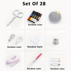 Portable Sewing Kit for Adults Beginners with Scissors, Tape Measure, Needles