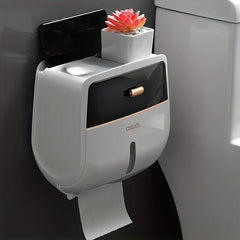 Toilet Roll Holder Double Layer Large Capacity Tissue Storage Box