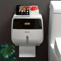 Toilet Roll Holder Double Layer Large Capacity Tissue Storage Box