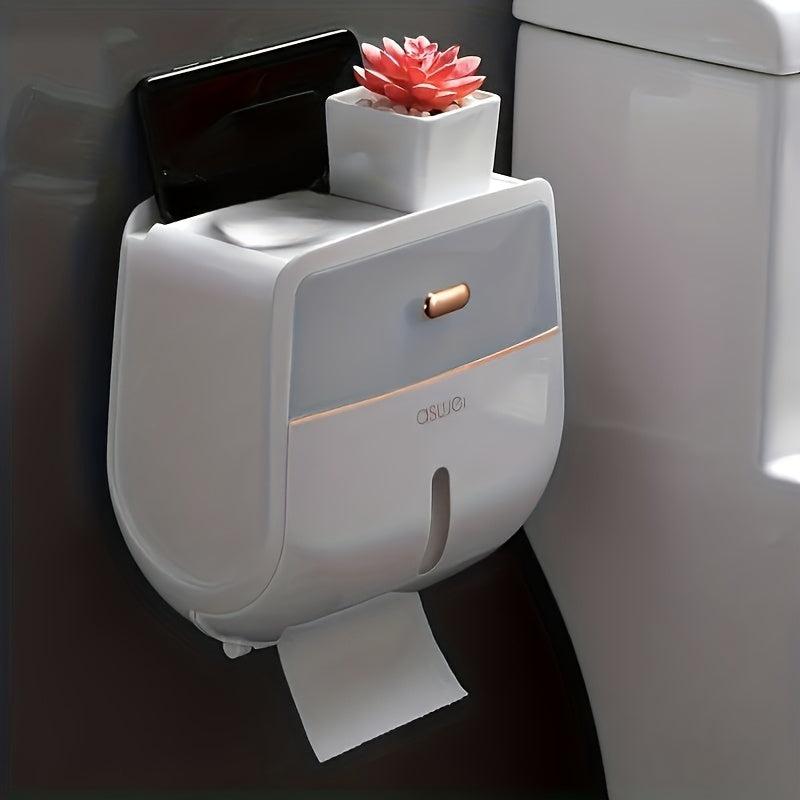 Toilet Roll Holder Double Layer Large Capacity Tissue Storage Box