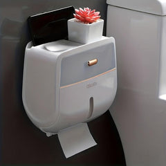 Toilet Roll Holder Double Layer Large Capacity Tissue Storage Box