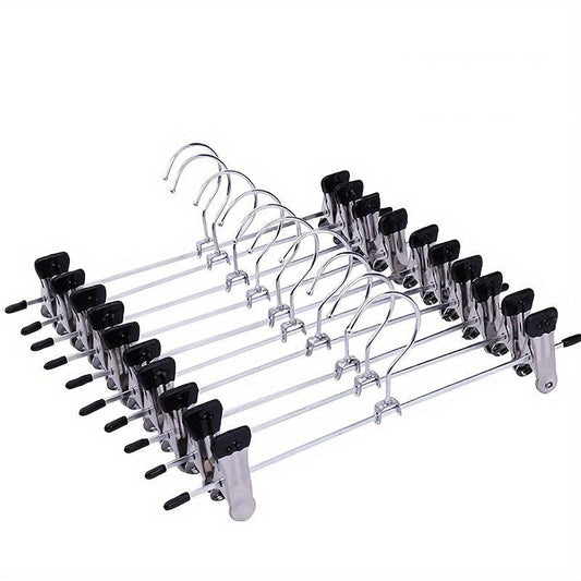 10pcs Stainless Steel Trousers Rack Clip Anti Slip Clothespin
