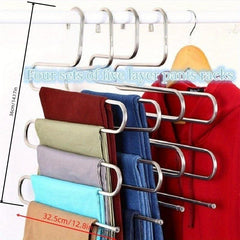 Tier Trouser Rack S-shaped Wardrobe Storage Towel Drying Unit