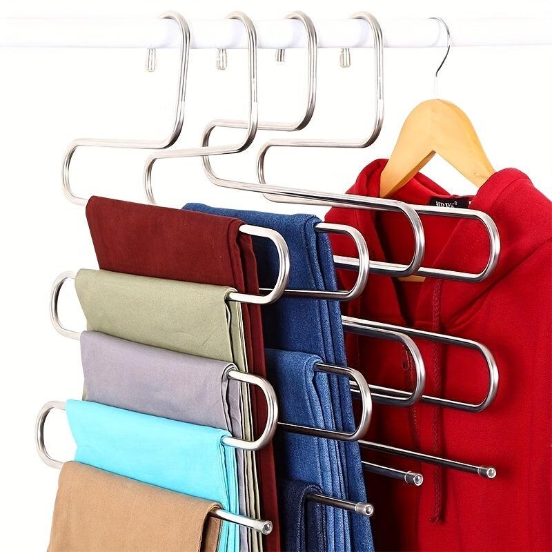 Tier Trouser Rack S-shaped Wardrobe Storage Towel Drying Unit