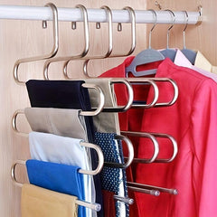 Tier Trouser Rack S-shaped Wardrobe Storage Towel Drying Unit