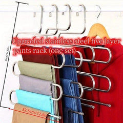 Tier Trouser Rack S-shaped Wardrobe Storage Towel Drying Unit