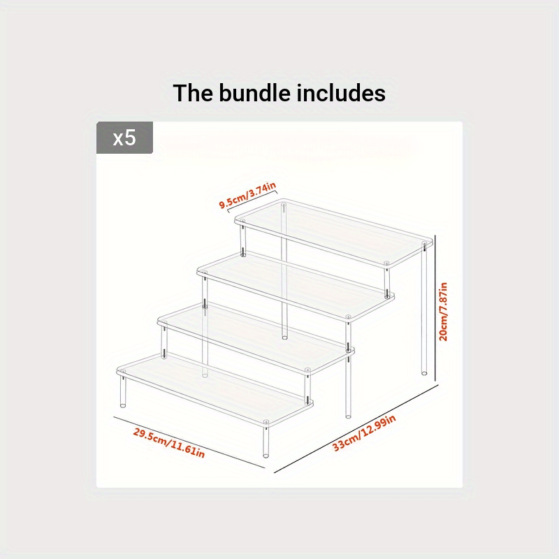 Acrylic Ladder Display Rack - Single Layer - Transparent