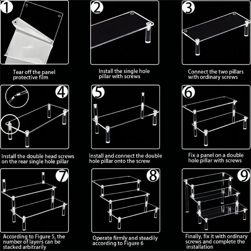 Acrylic Ladder Display Rack - Single Layer - Transparent