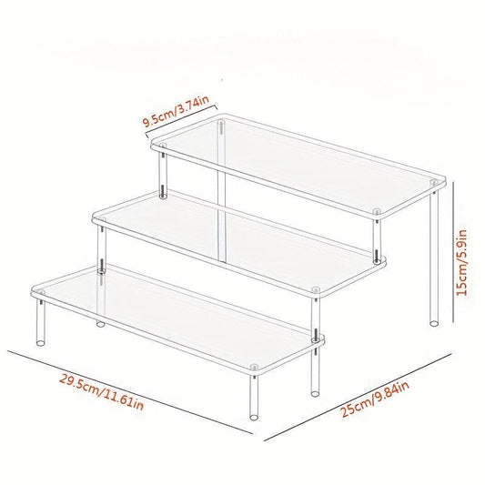Acrylic Ladder Display Rack - Single Layer - Transparent