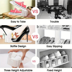 Adjustable Shoe Slot Organizer Double Layer Shoe Rack Space Saving Shoe Holder