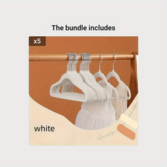 10pcs Flocking Hangers Anti-slip Seamless Clothing Support