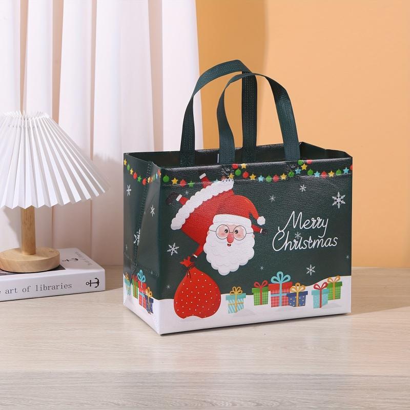 4pcs Large Christmas Gift Bags Tote Bags With Handles Multifunctional Non Woven