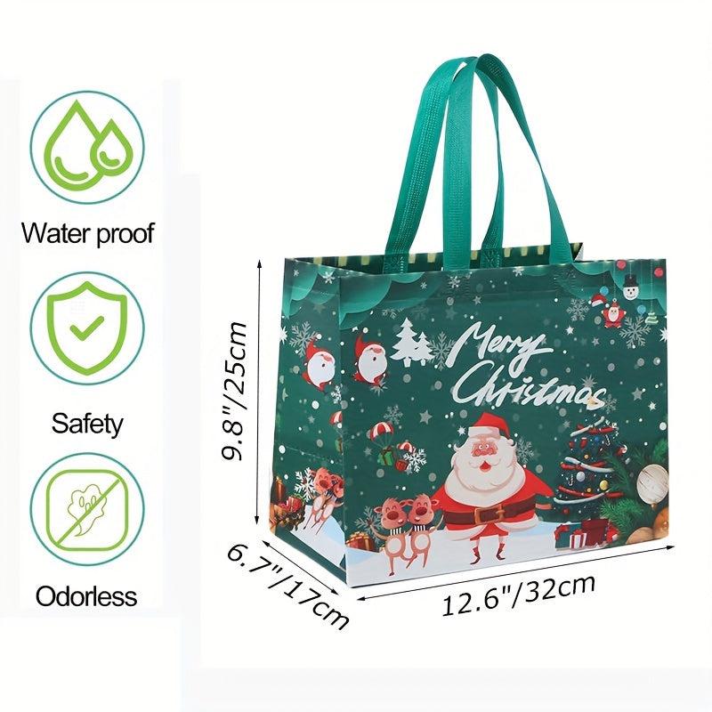 6PCS Large Christmas Gift Bags Handles Reusable Nonwoven Big