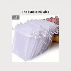 10pcs Transparent Wedding Gift Bag Drawstring Bathroom Soap Makeup Gauze Gift