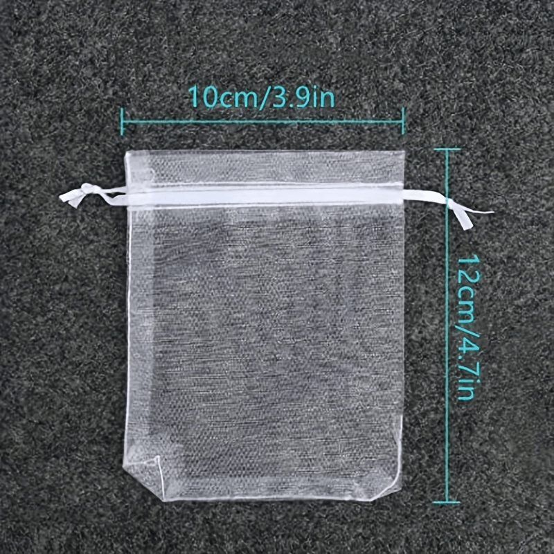 10pcs Transparent Wedding Gift Bag Drawstring Bathroom Soap Makeup Gauze Gift