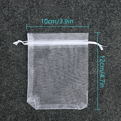 10pcs Transparent Wedding Gift Bag Drawstring Bathroom Soap Makeup Gauze Gift