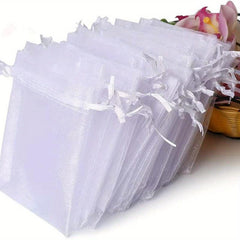 10pcs Transparent Wedding Gift Bag Drawstring Bathroom Soap Makeup Gauze Gift