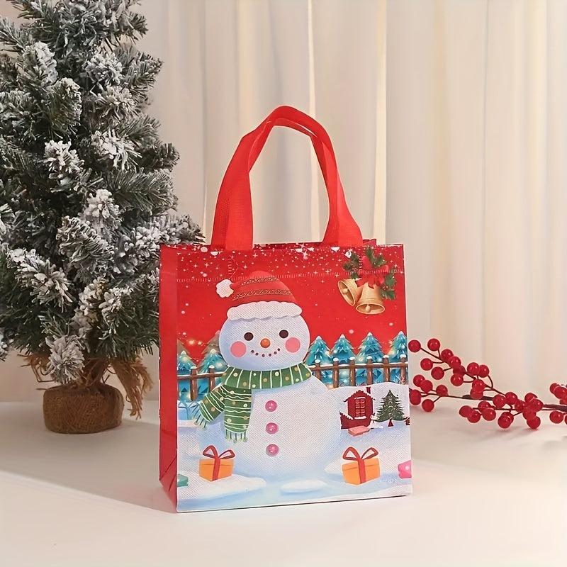 4 Large Christmas Gift Bags Reusable Handles Non-Woven Holiday Party Supplies