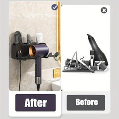 Wall Mounted Hair Dryer Holder No Drilling Easy Install