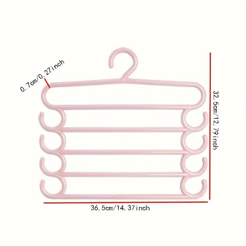 2pcs Trousers Hangers Closet Storage Organizers 5 Layers