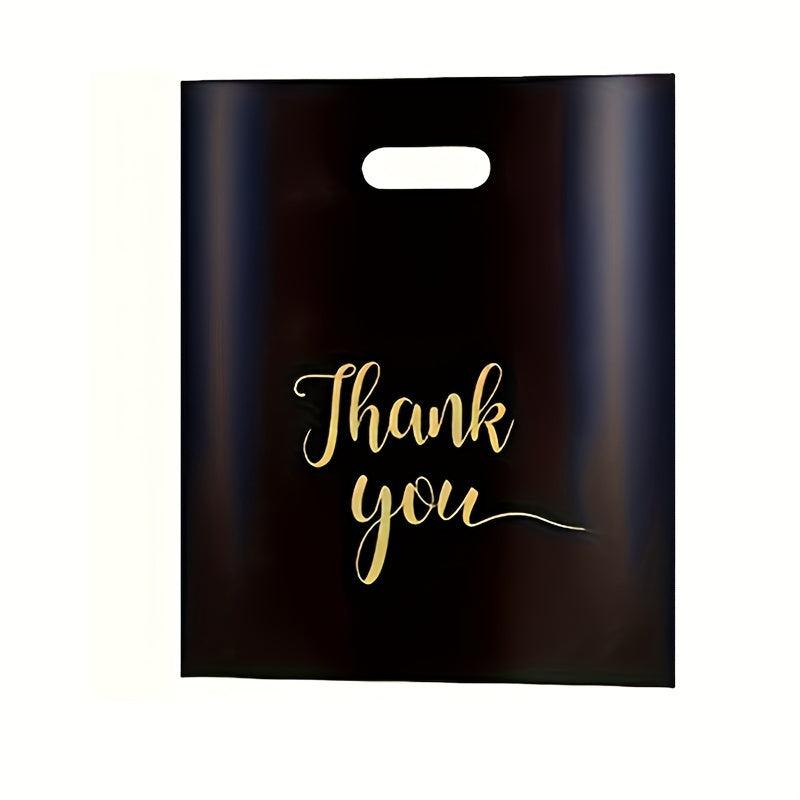 100pcs Reusable Plastic Shopping Bags Thank You Parties Stores Boutiques