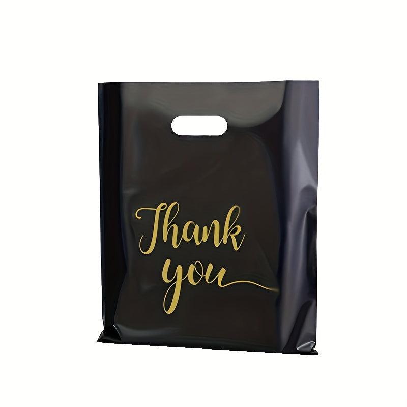 100pcs Reusable Plastic Shopping Bags Thank You Parties Stores Boutiques