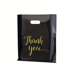 100pcs Reusable Plastic Shopping Bags Thank You Parties Stores Boutiques