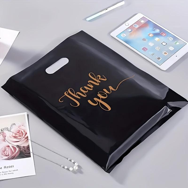 100pcs Reusable Plastic Shopping Bags for Thank You Parties & Boutique
