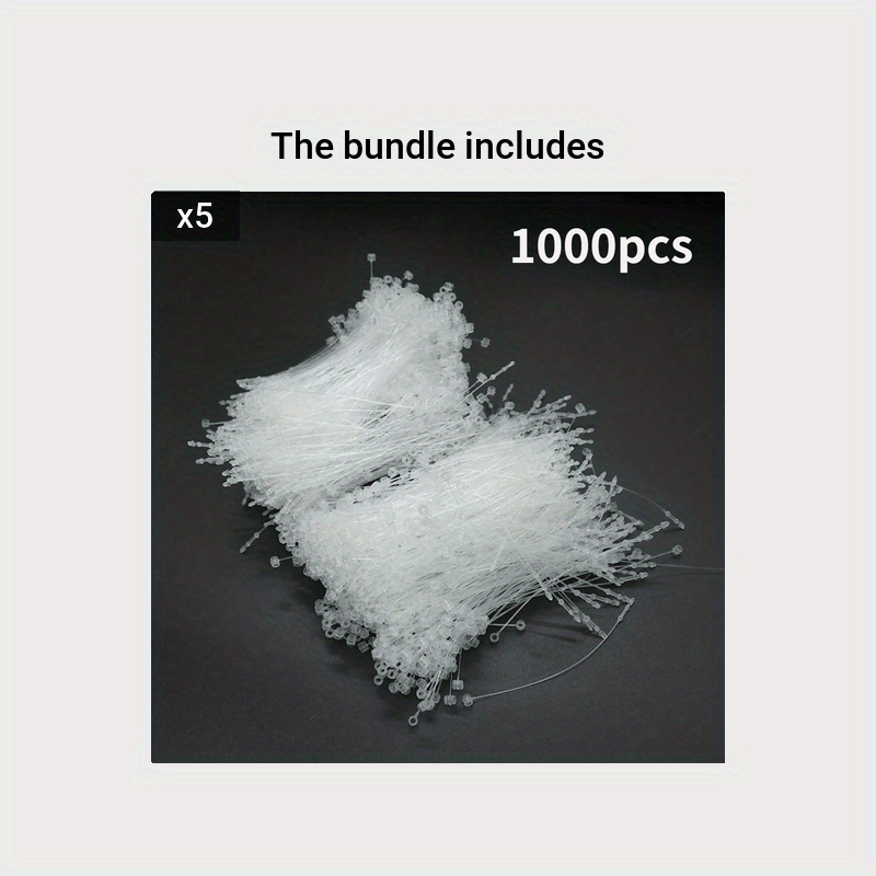 1000pcs Plastic Fastener Hang Tag Clear Snap Lock Pin Security Loop